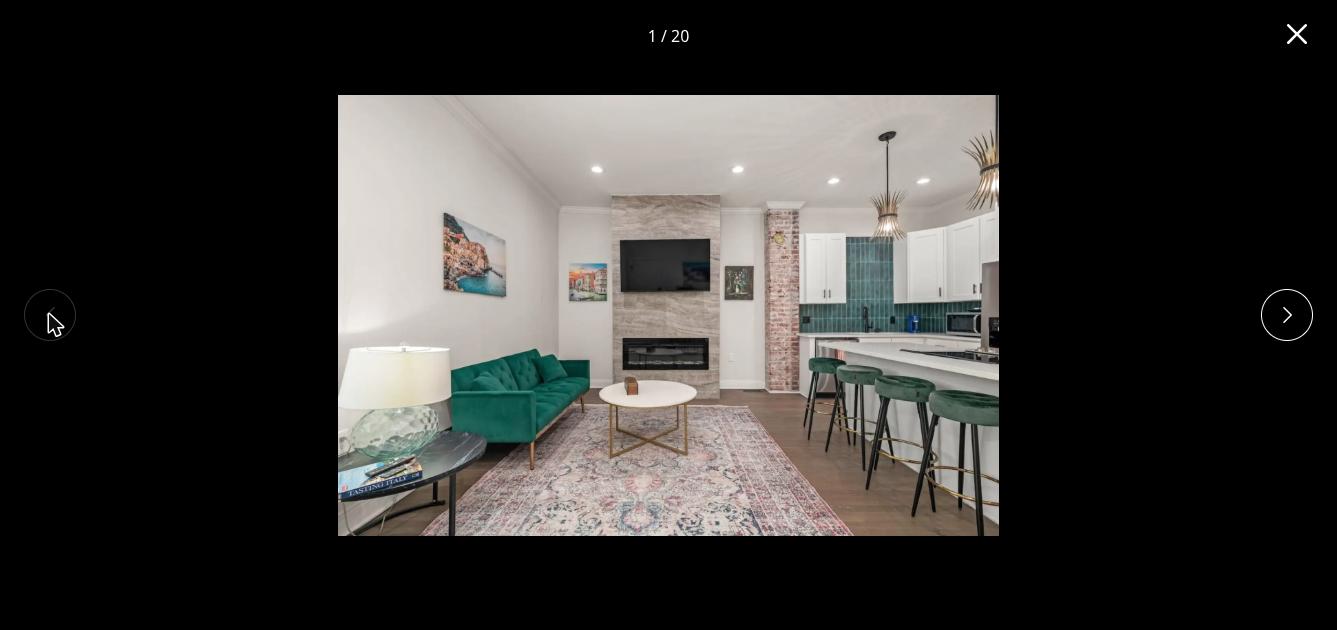Living room at 511 Campbell St, Unit B furnished corporate apartment in Kansas City