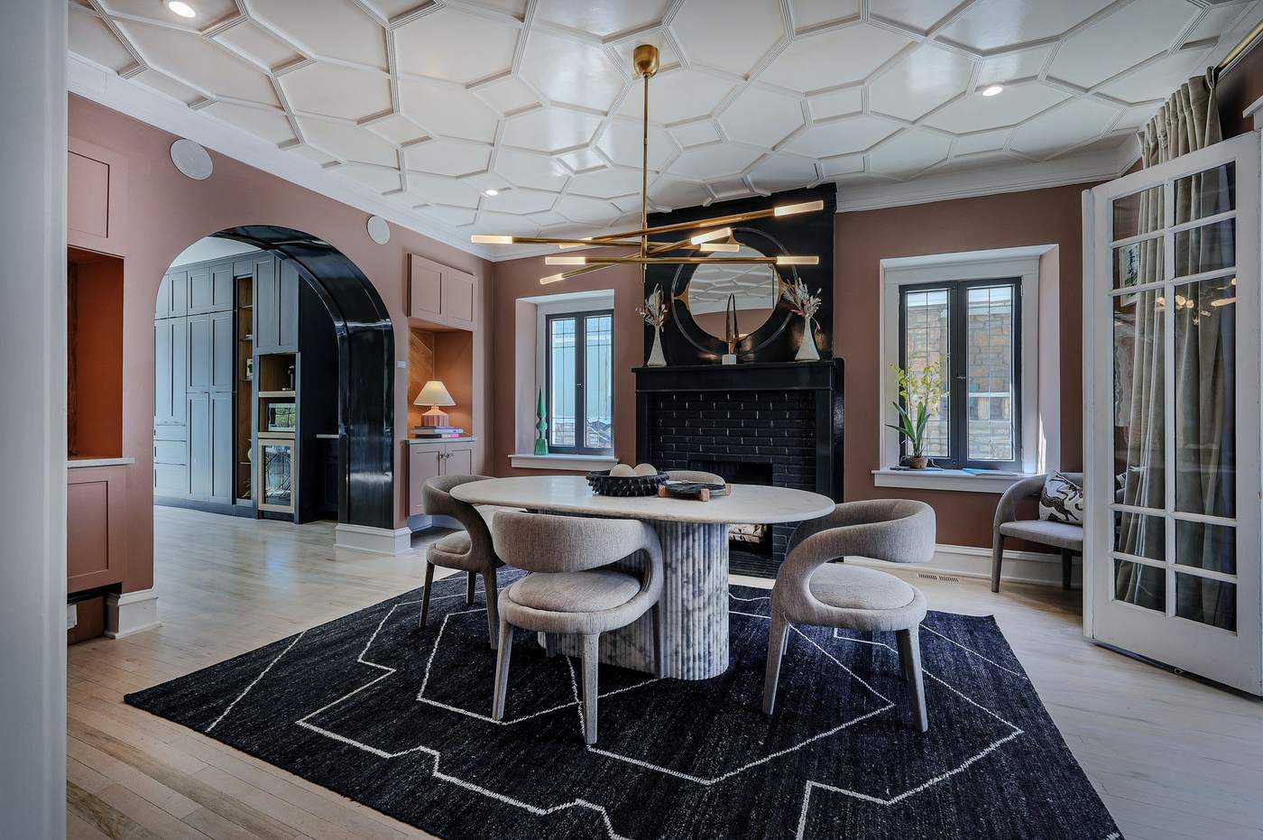 Renovated dining room with fireplace — Hickok Homes whole-home remodeling craftsmanship, serving the Independence, MO area
