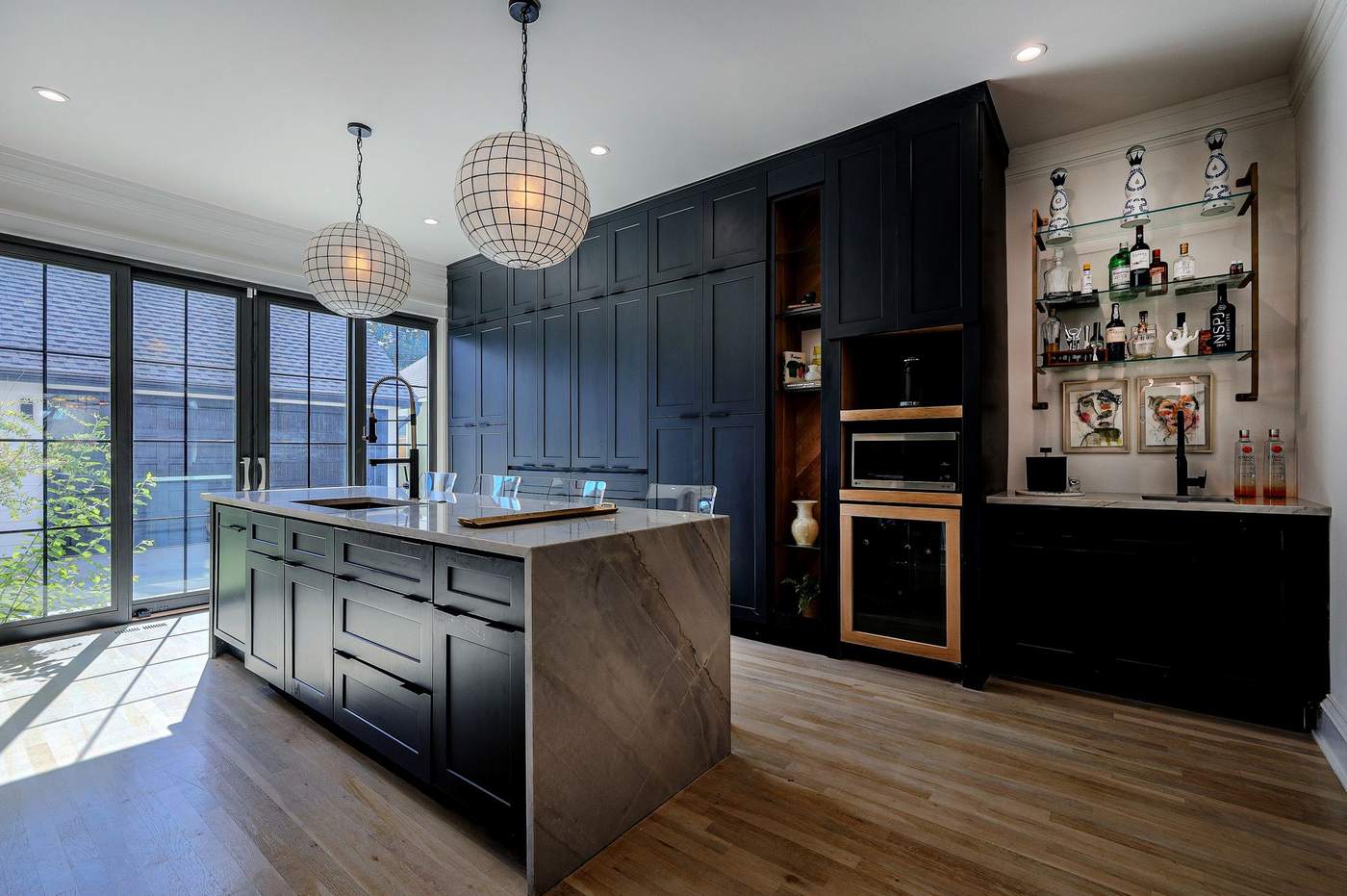 Renovated kitchen island, Hickok Homes craftsmanship near Independence, MO