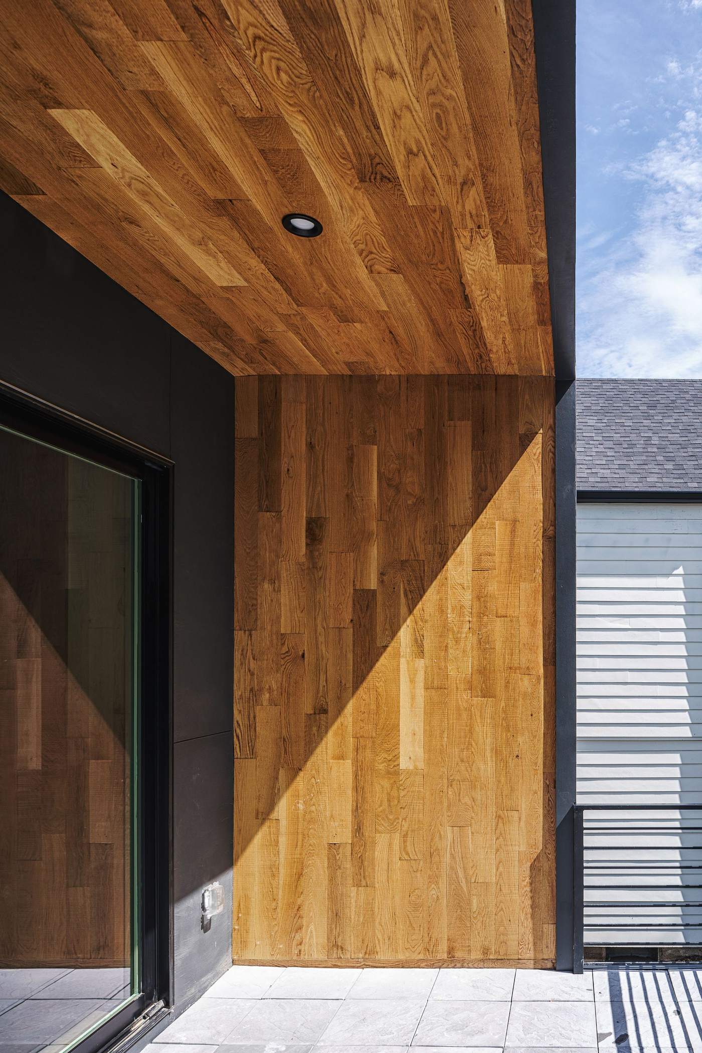 Exterior wood and stone architectural detail, Hickok Homes craftsmanship